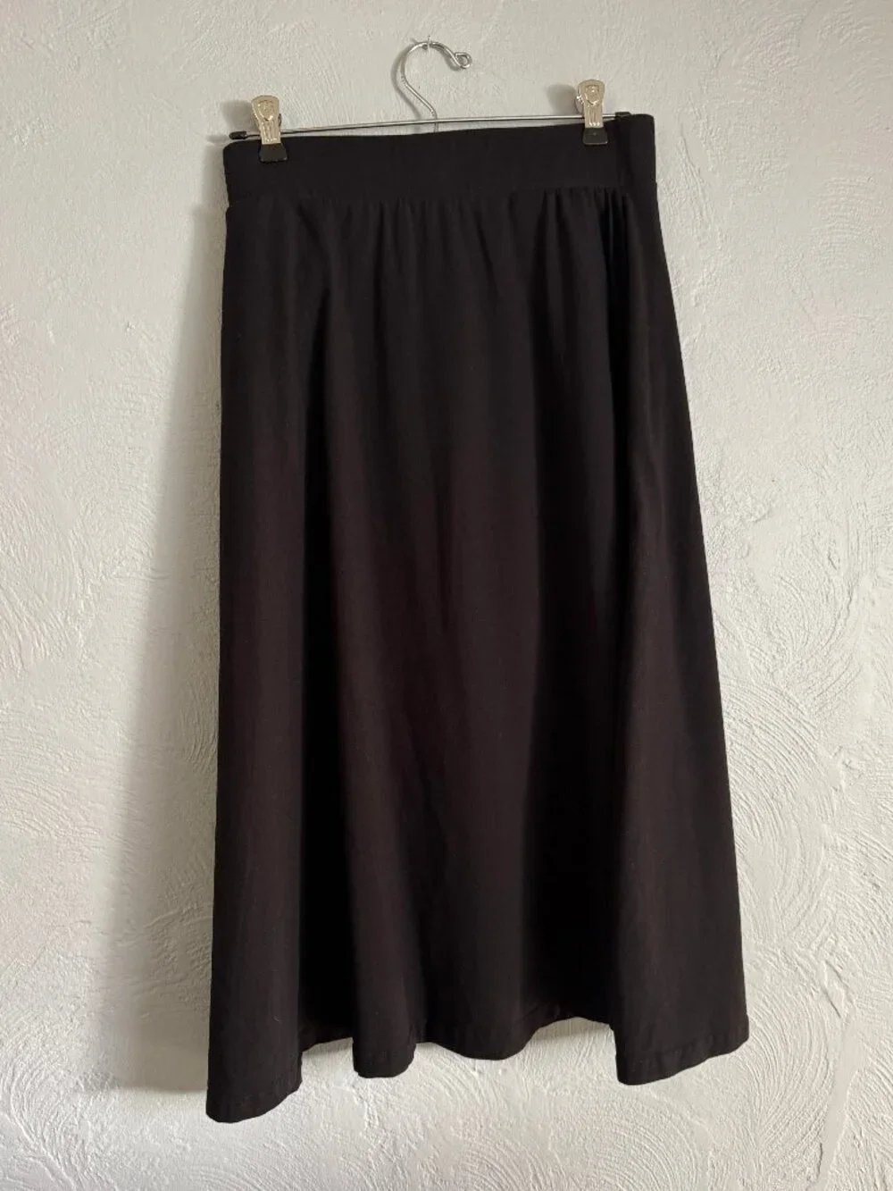 PACT Midi Skirt, Black, Full A-Line, Cotton Jersey, Size M - Picture 1 of 6